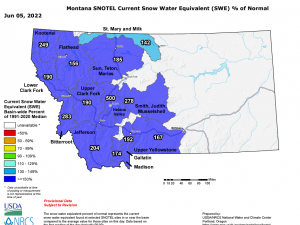 Montana snowpack June 2022