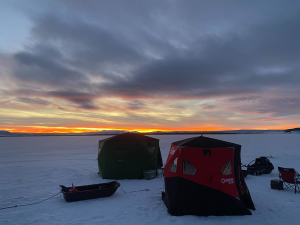 Ice fishing trips on Hebgen Lake in Montana